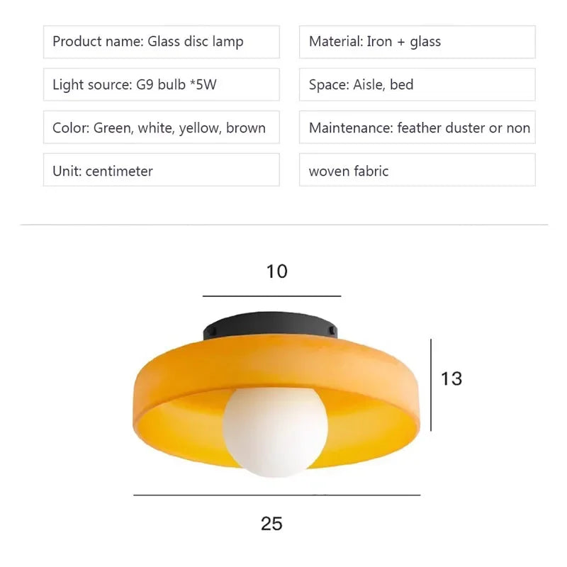 Nordic Glass Ceiling Light Single Head G9 Lamp Source Wall Lamp For Entryway Hallway Aisle Balcony Living Room Bedroom Fixtures