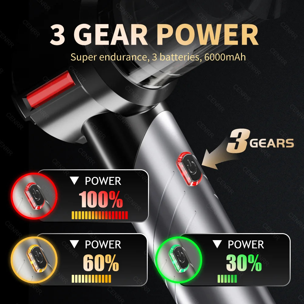 CENRR 998000PA Car Vacuum Cleaner Strong Suction Powerful Handheld Wireless Vacuum Cleaner Mini Blower for Home Appliance