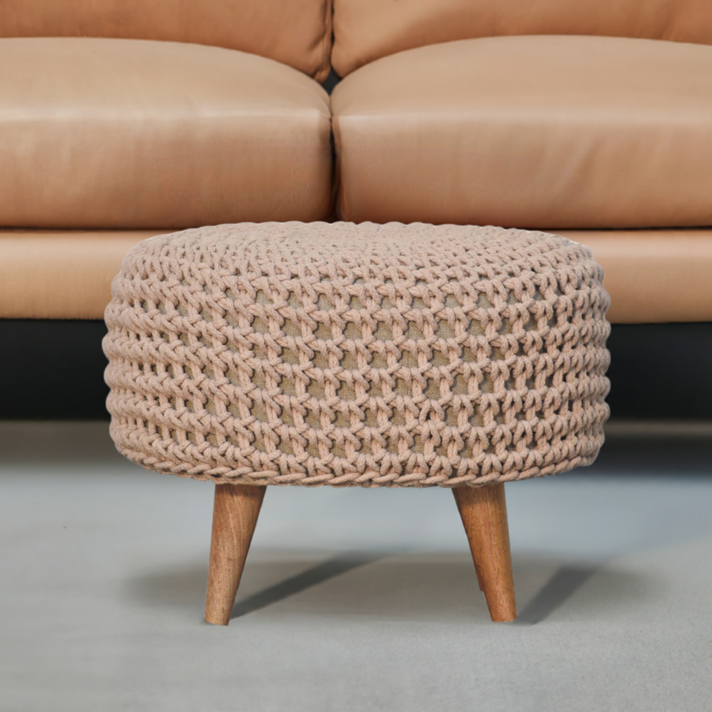 Keeva Beige Oblong Footstool