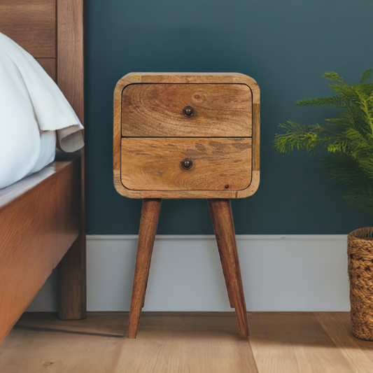 Mini Oak-ish Curved Bedside