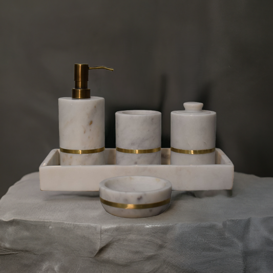 Brass Inlay Bathroom Set of 5