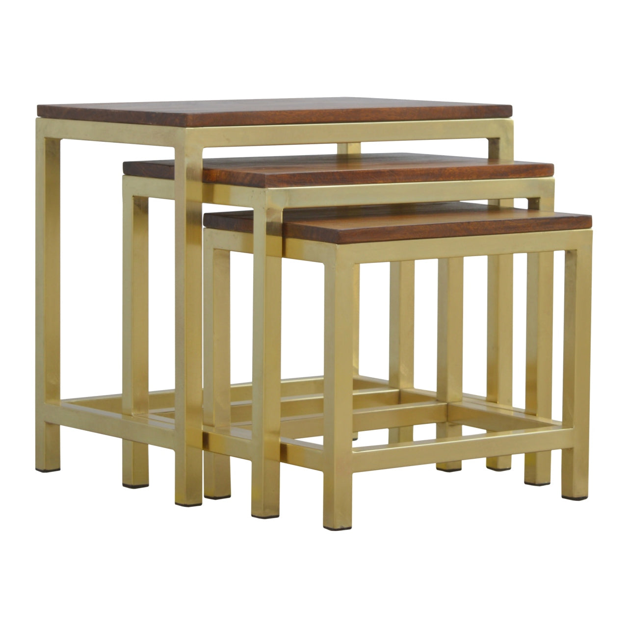 Chunky Gold Stool Set of 3 side tables