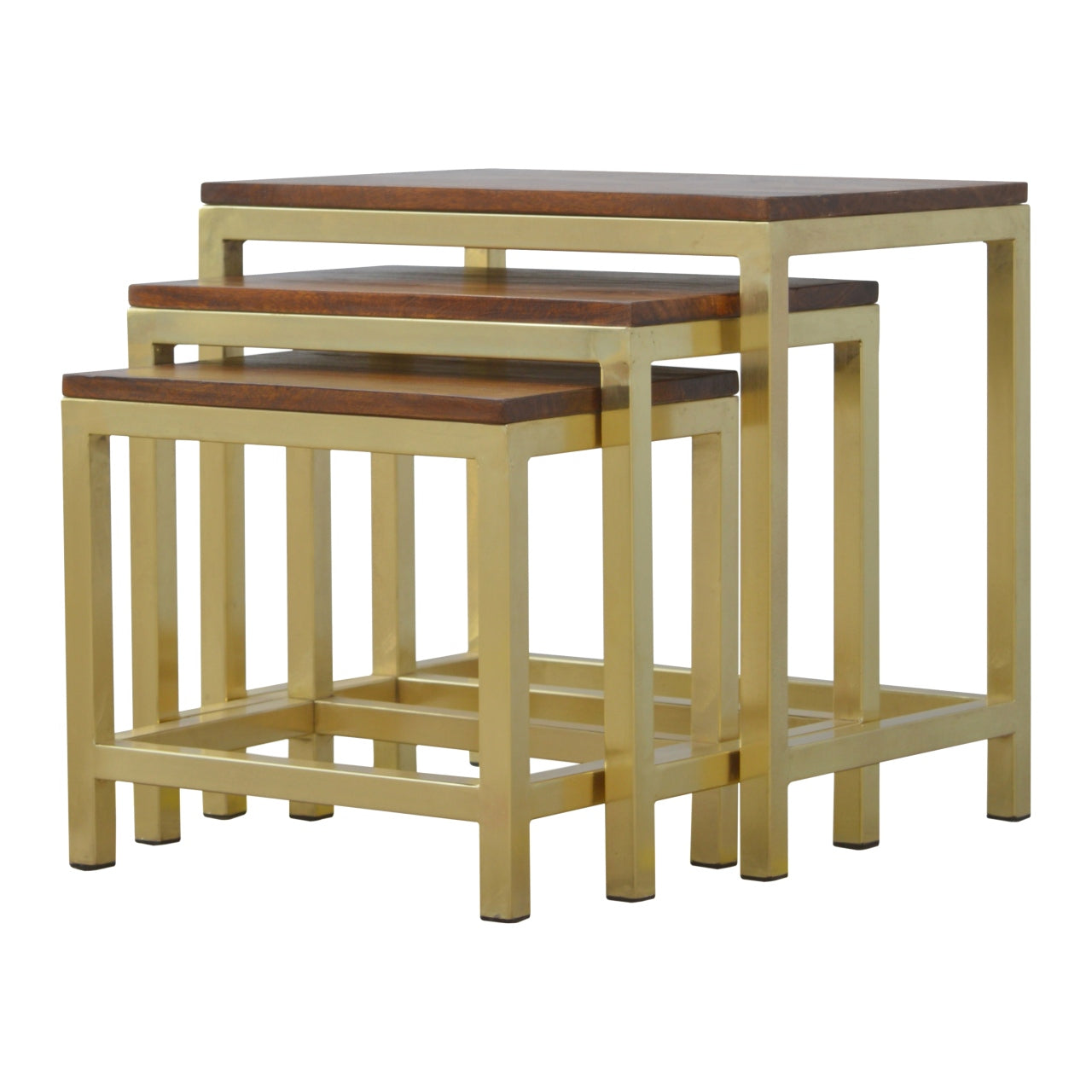 Chunky Gold Stool Set of 3 side tables