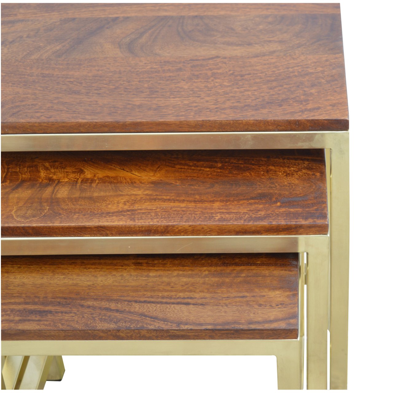 Chunky Gold Stool Set of 3 side tables