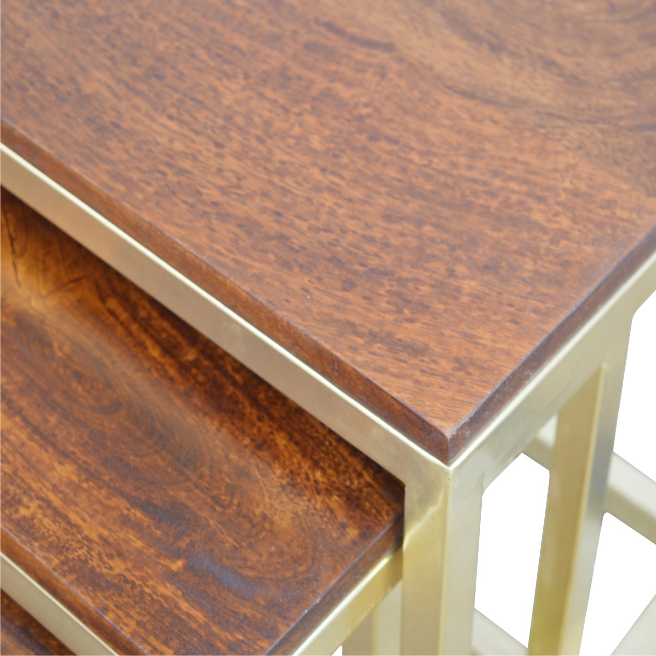 Chunky Gold Stool Set of 3 side tables