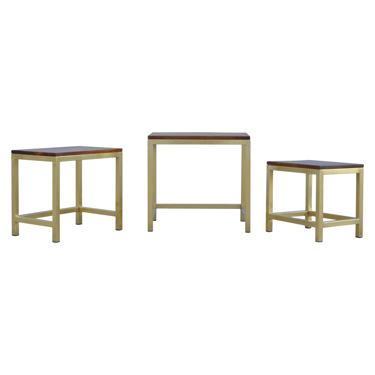 Chunky Gold Stool Set of 3 side tables