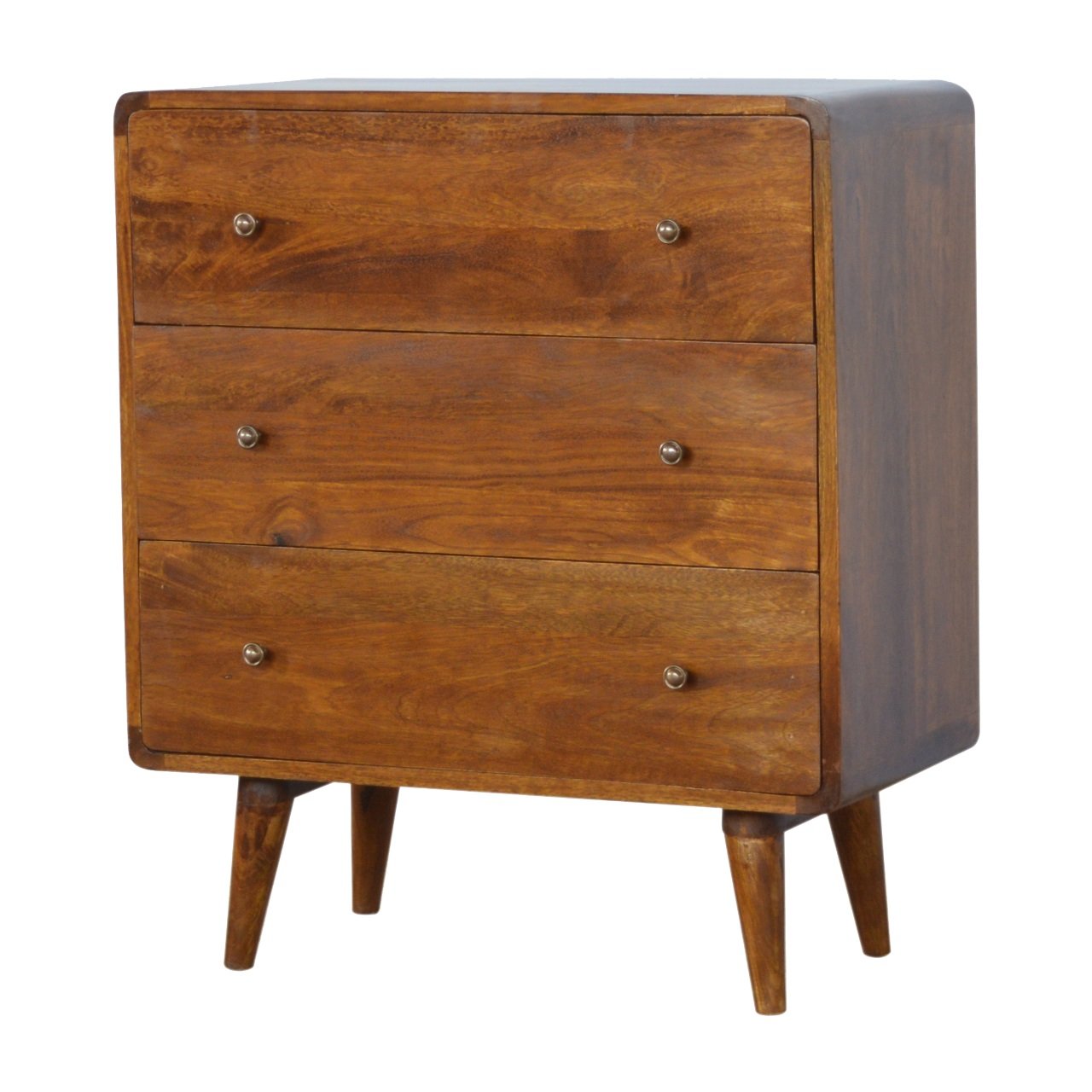 Curved Chestnut Chest Of Draws