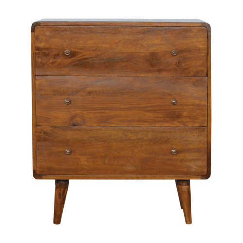 Curved Chestnut Chest Of Draws
