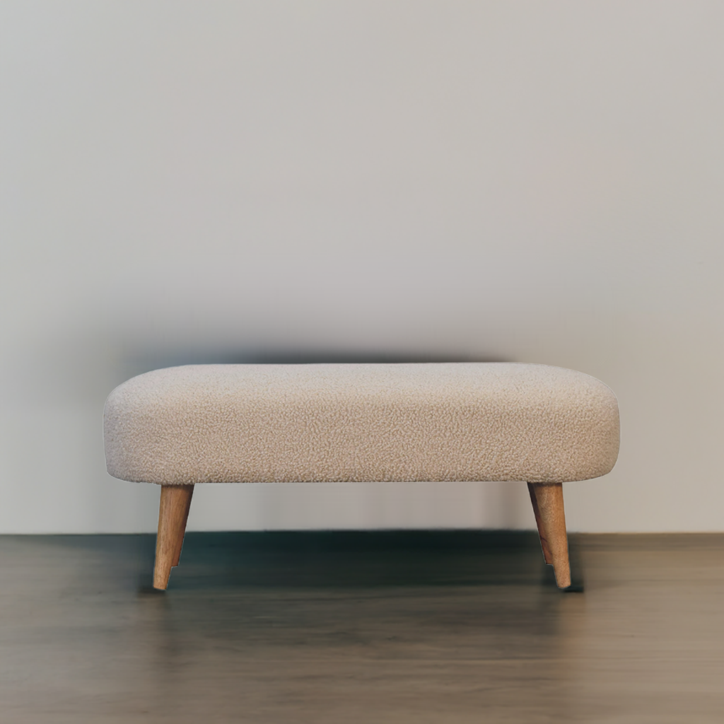 Handwoven Boucle Hallway Entryway Bench