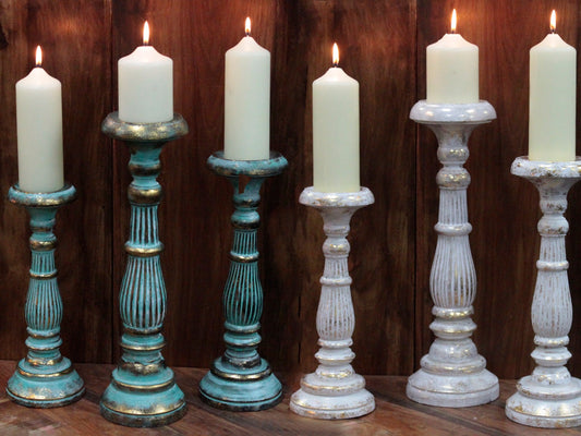 Candle Stand - Turquois Gold- white gold