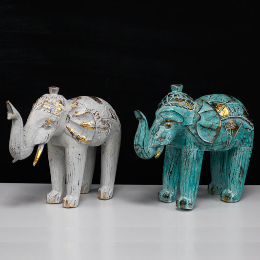 Wood Carved Elephant - home decor