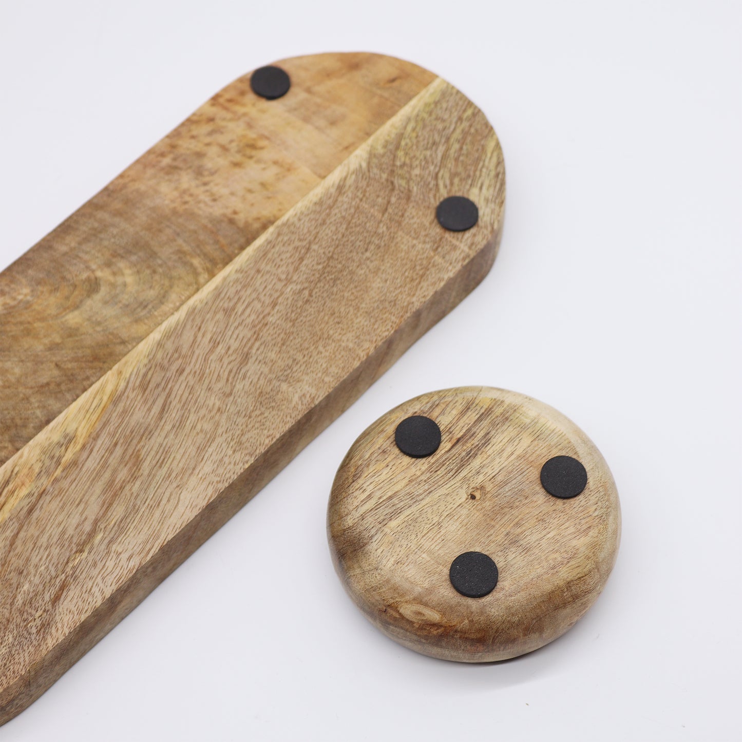 Mango Wood Tray with 3 Bowls - serving tray