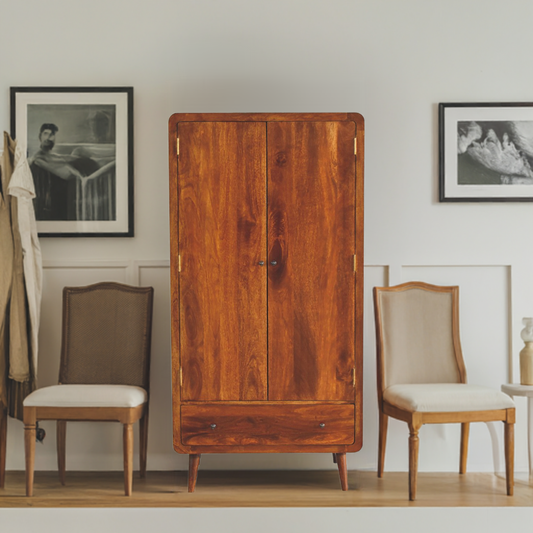 Curved Chestnut Wardrobe