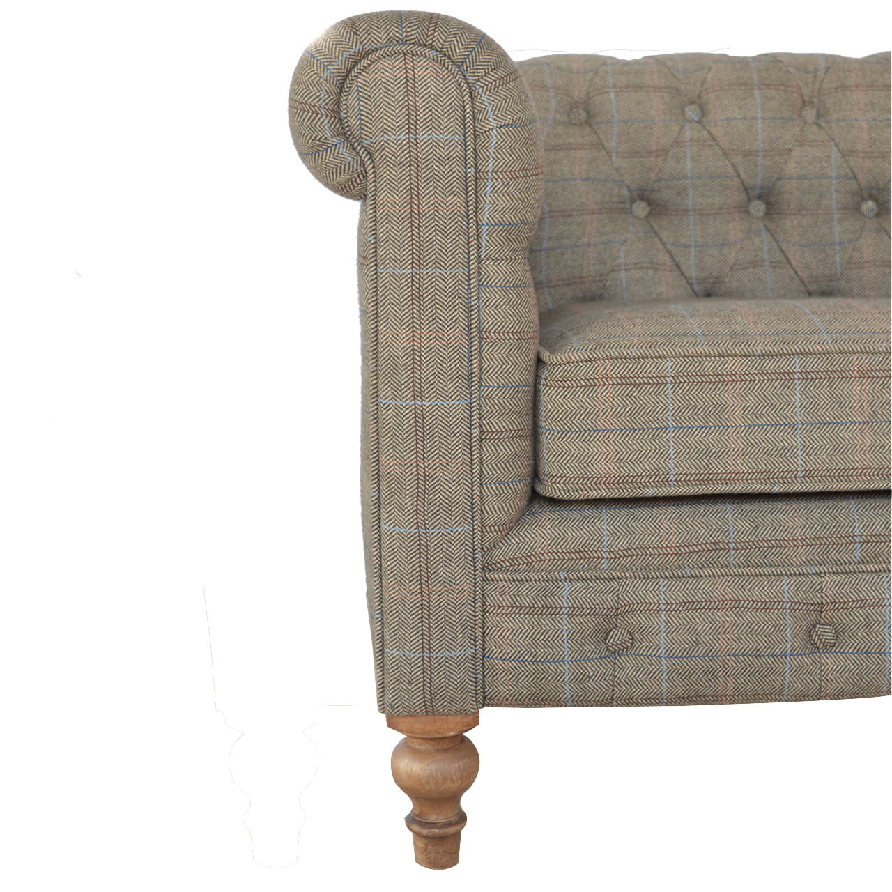 Multi Tweed 2 Seat Chesterfield sofa