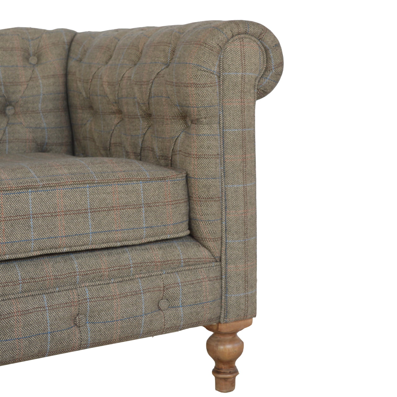 Multi Tweed 2 Seat Chesterfield sofa