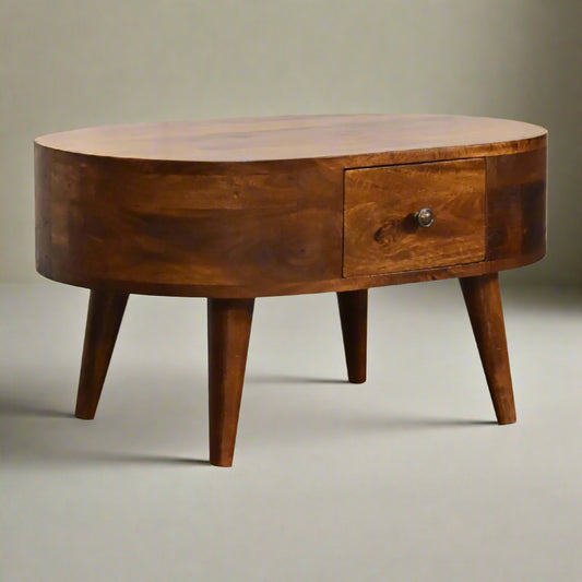 Mini Chestnut Rounded Coffee Table