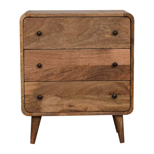Mini Curved Oak-ish Chest Of Draws