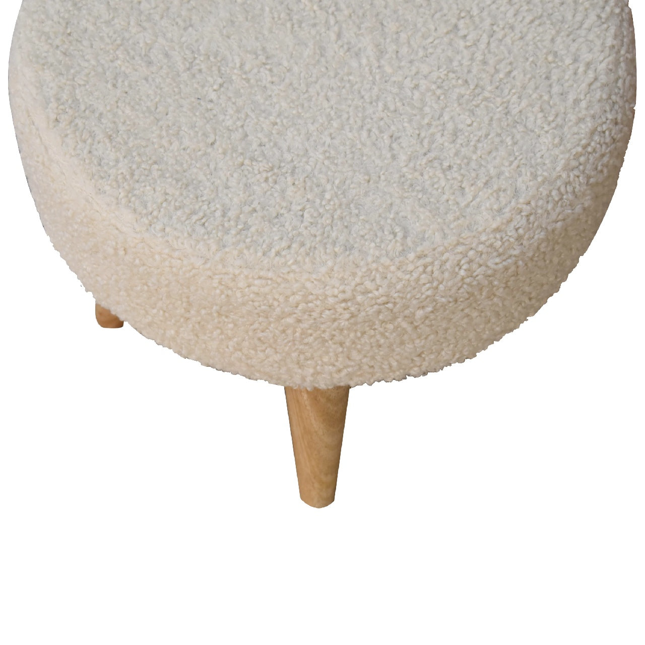 Cream 100% cotton Boucle Petite Footstool
