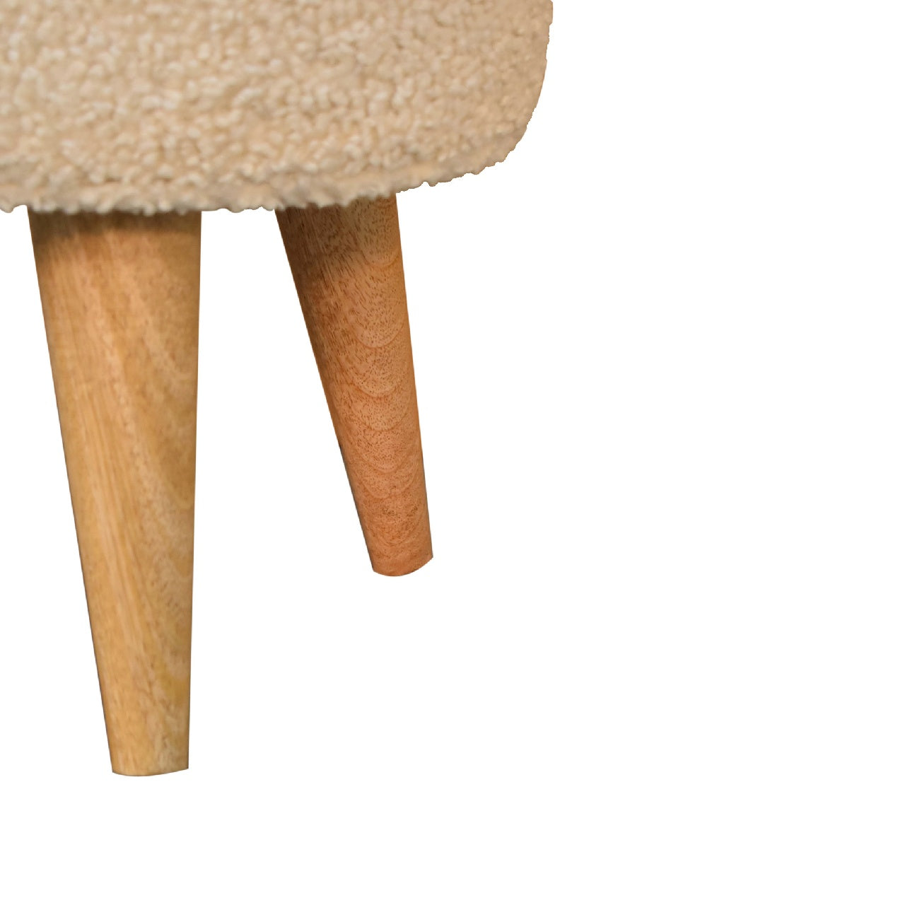 Cream 100% cotton Boucle Petite Footstool