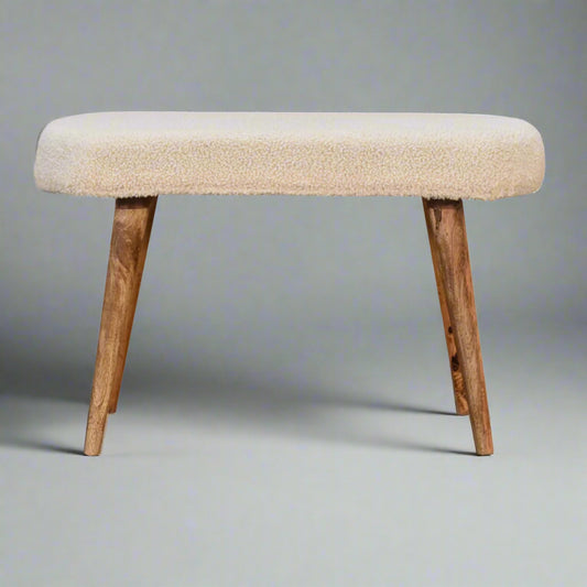 Cream Boucle Nordic Bench