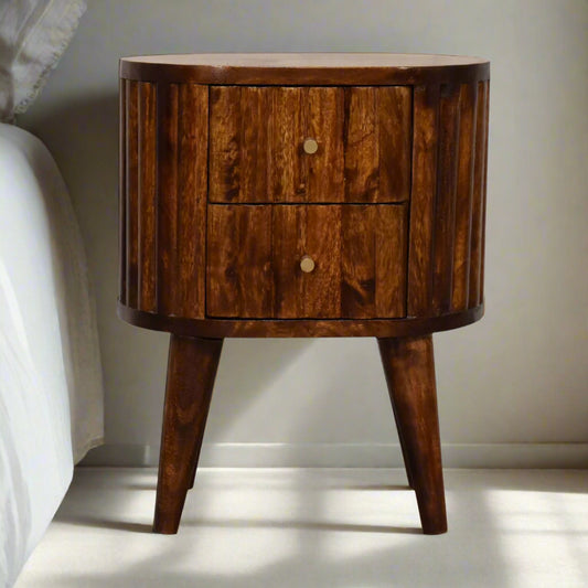 Stripe Chestnut Bedside