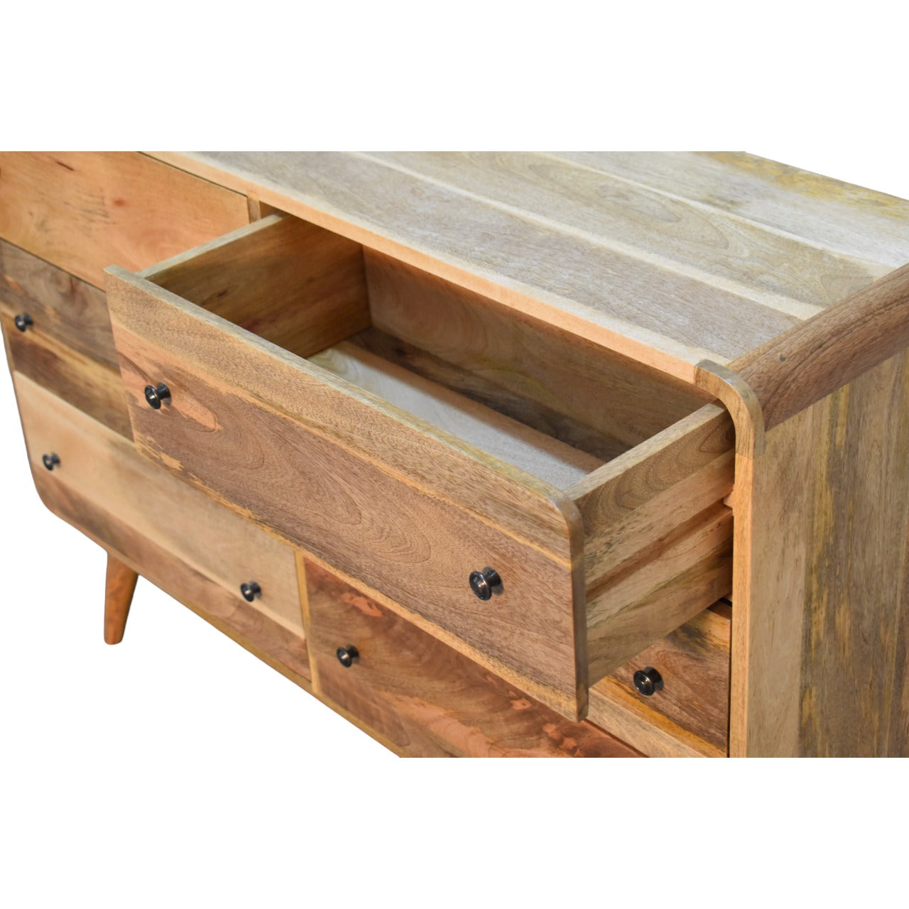 Large Curved Oak-ish Chest Of Draws