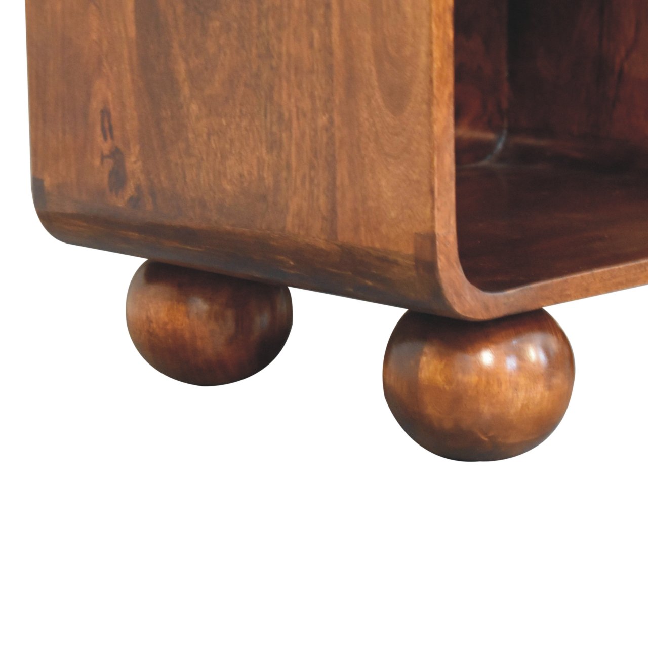 Chestnut Open Woven Bedside Cabinet Nightstand