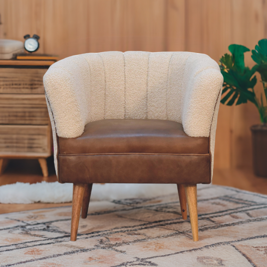 Boucle Cream Buffalo Armchair