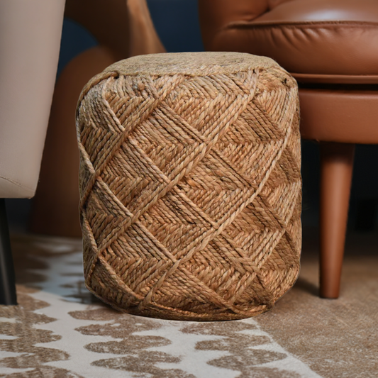 Jute Fiber Footstool Small Pattern
