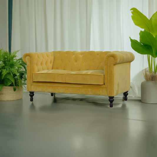 Mustard Velvet Chesterfield Sofa