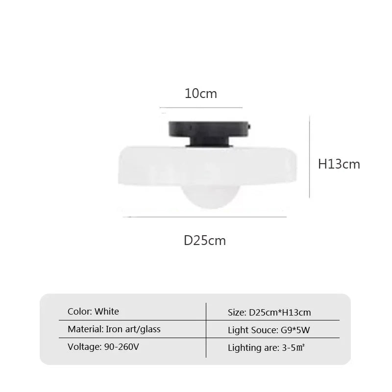 Nordic Glass Ceiling Light Single Head G9 Lamp Source Wall Lamp For Entryway Hallway Aisle Balcony Living Room Bedroom Fixtures