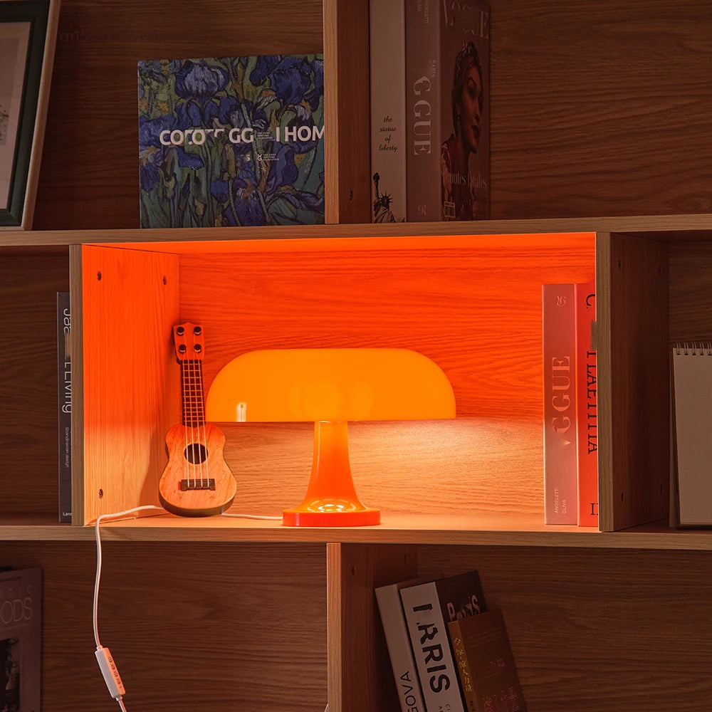 Classic Mushroom Table Lamp Modern Bauhaus Art Table Lamp Bedroom Bedside Lamp Danish Designer Orange Decorative Table Lamp