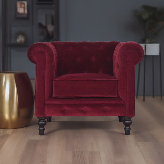 Wine Red Chesterfield Armchair
